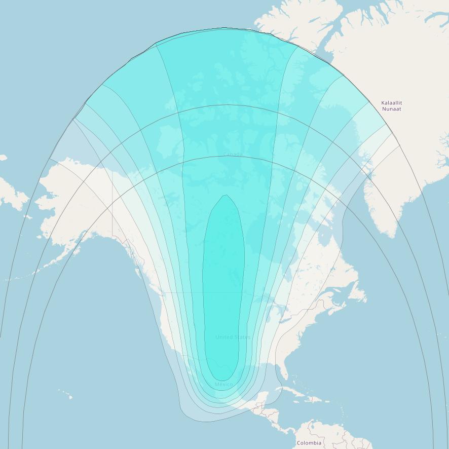 Skyterra 1 at 101° W downlink L-band TLEM3 beam coverage map