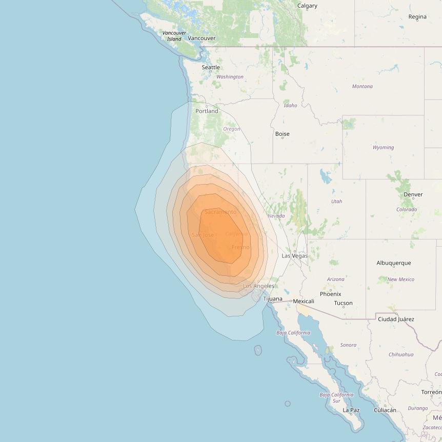 Directv 12 at 103° W downlink Ka-band A3BA (San Jose) Spot beam coverage map