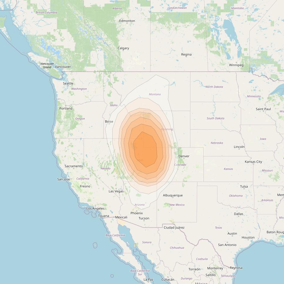 Directv 12 at 103° W downlink Ka-band A4BA (Salt Lake) Spot beam coverage map