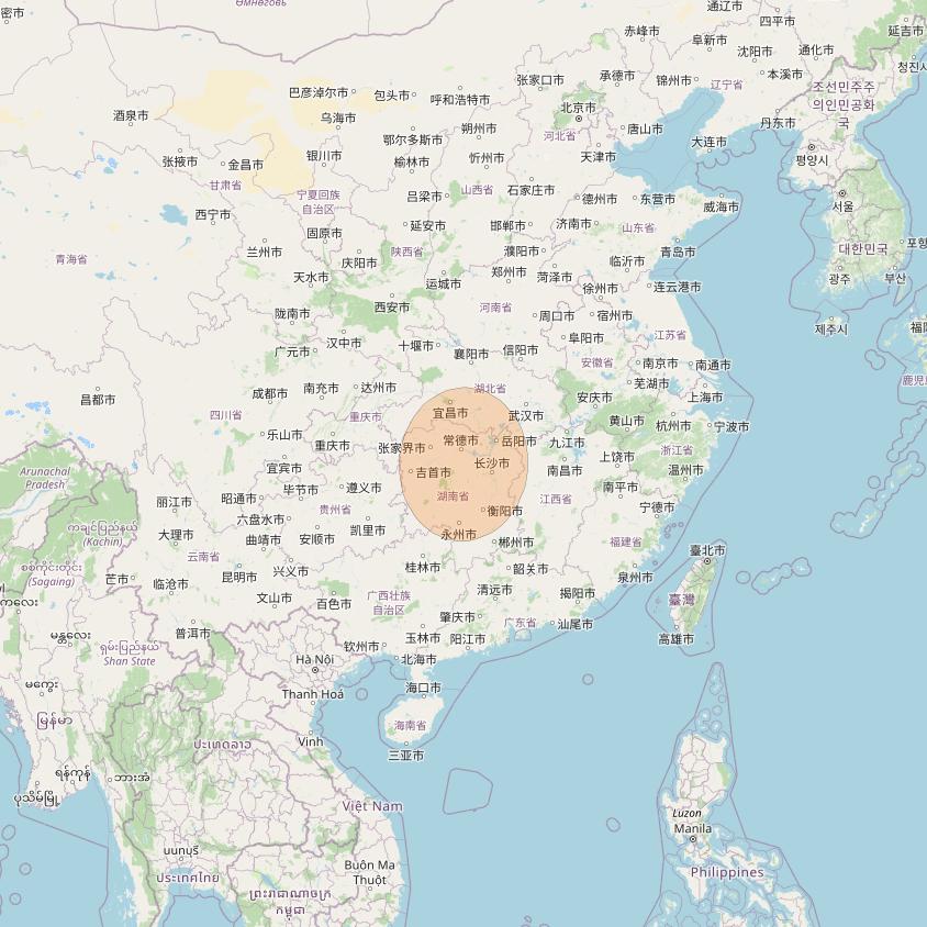 Chinasat 16 at 110° E downlink Ka-band S10 User Spot beam coverage map