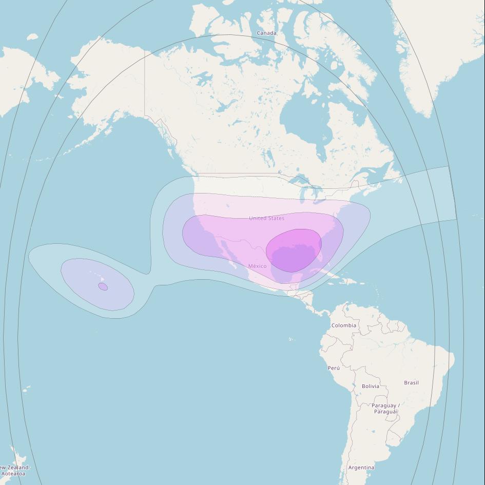 Eutelsat 113 West A at 113° W downlink C-band CONUS Beam coverage map