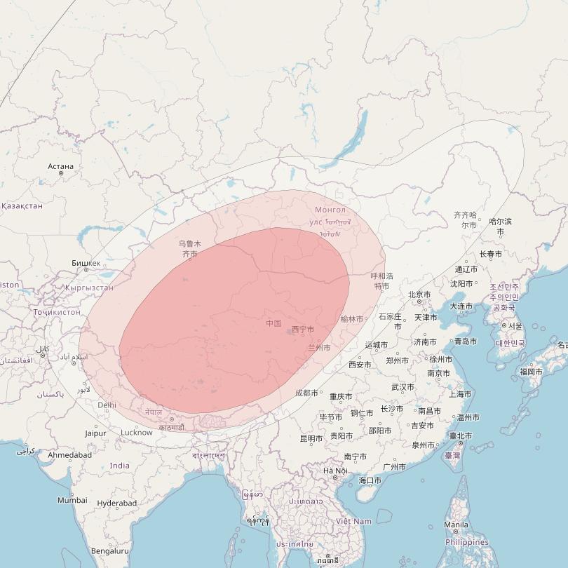 Thaicom 4 at 119° E downlink Ku-band Shaped 328 (China) Beam coverage map