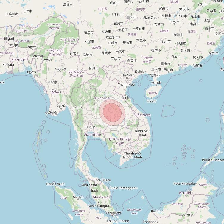 Thaicom 4 at 119° E downlink Ku-band Spot 204 beam coverage map