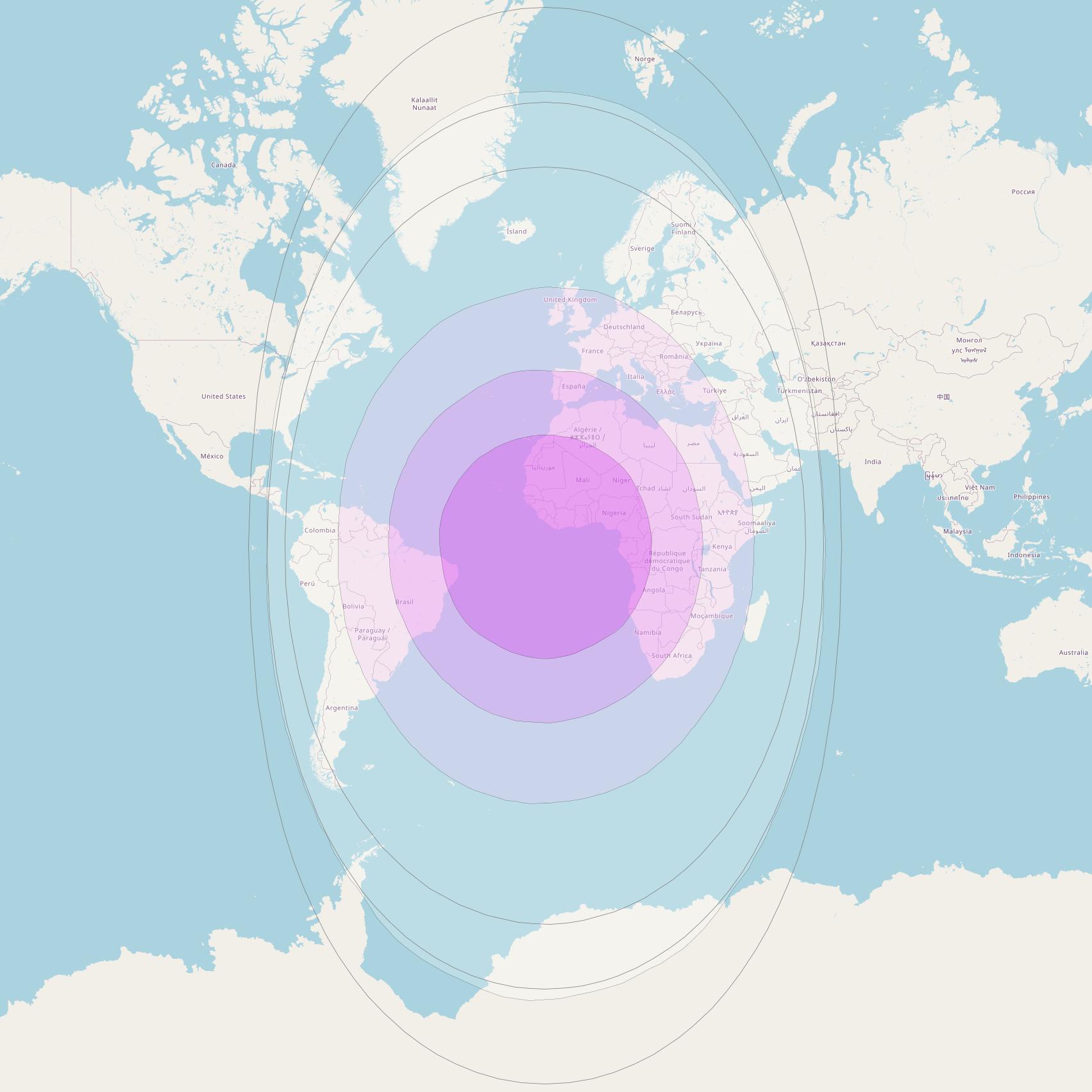 Express AM44 at 11° W downlink C-band Global Beam coverage map