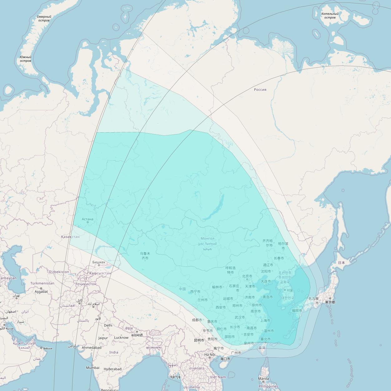 Inmarsat-4F1 at 143° E downlink L-band R016 Regional Spot beam coverage map