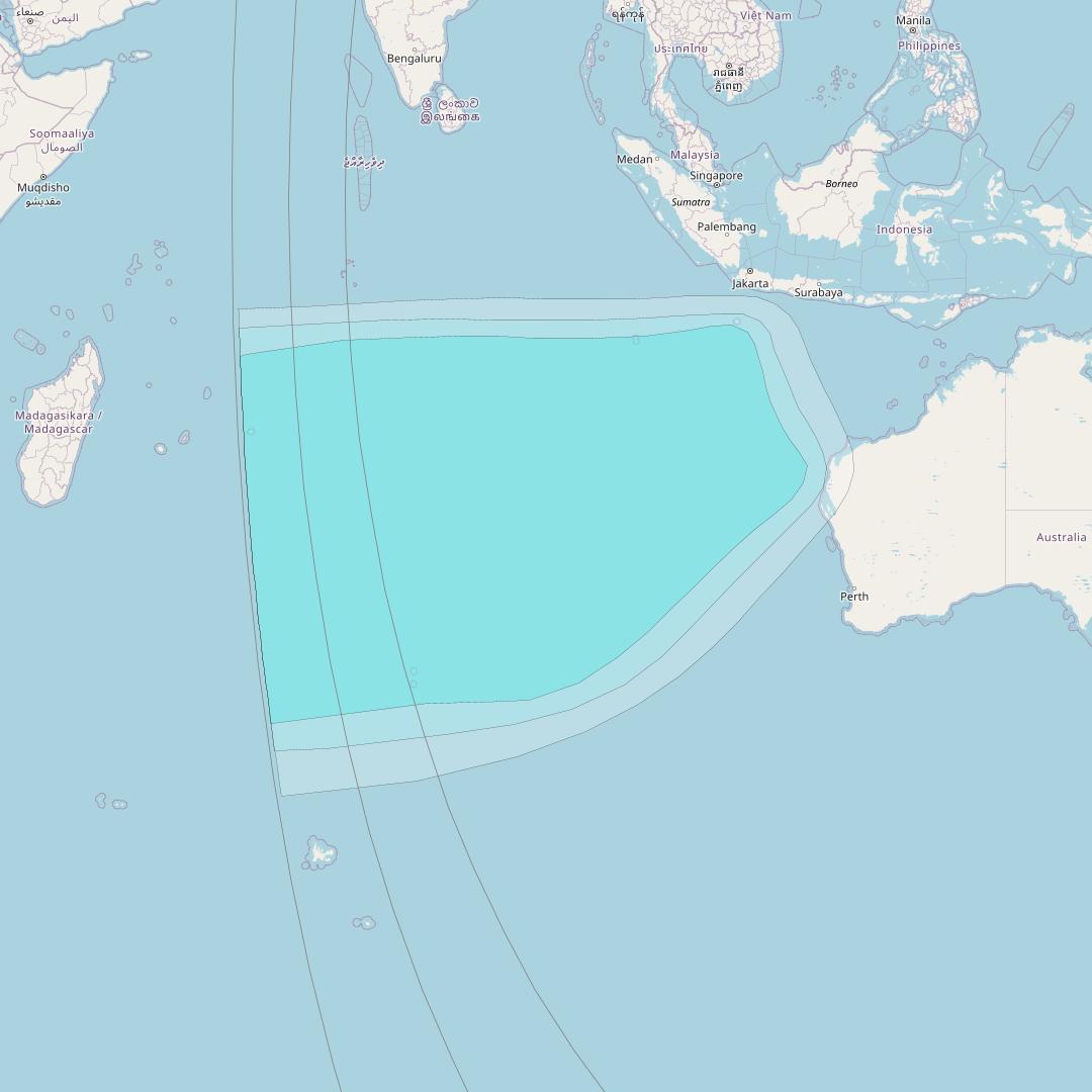 Inmarsat-4F1 at 143° E downlink L-band R017 Regional Spot beam coverage map