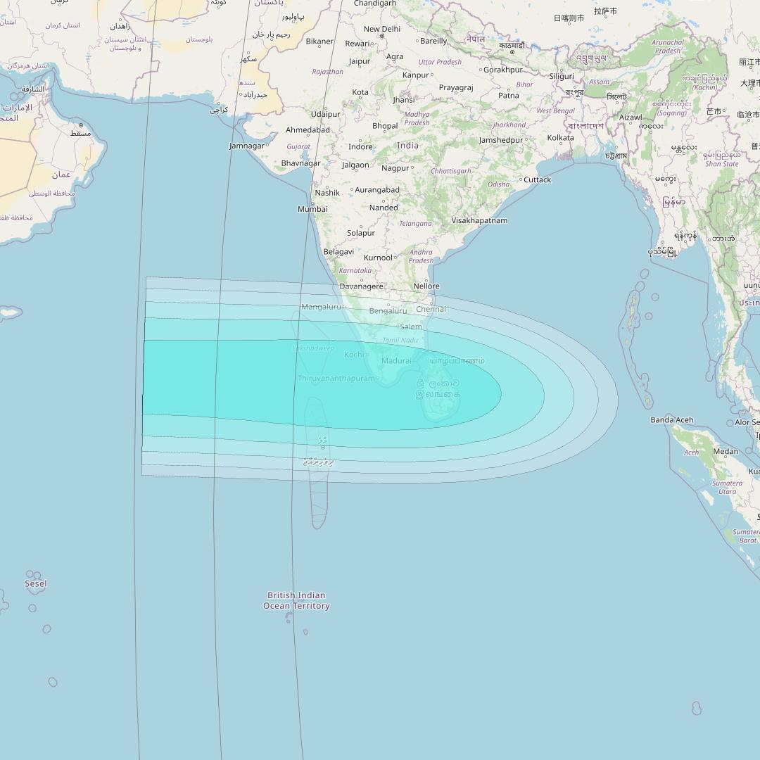 Inmarsat-4F1 at 143° E downlink L-band S005 User Spot beam coverage map