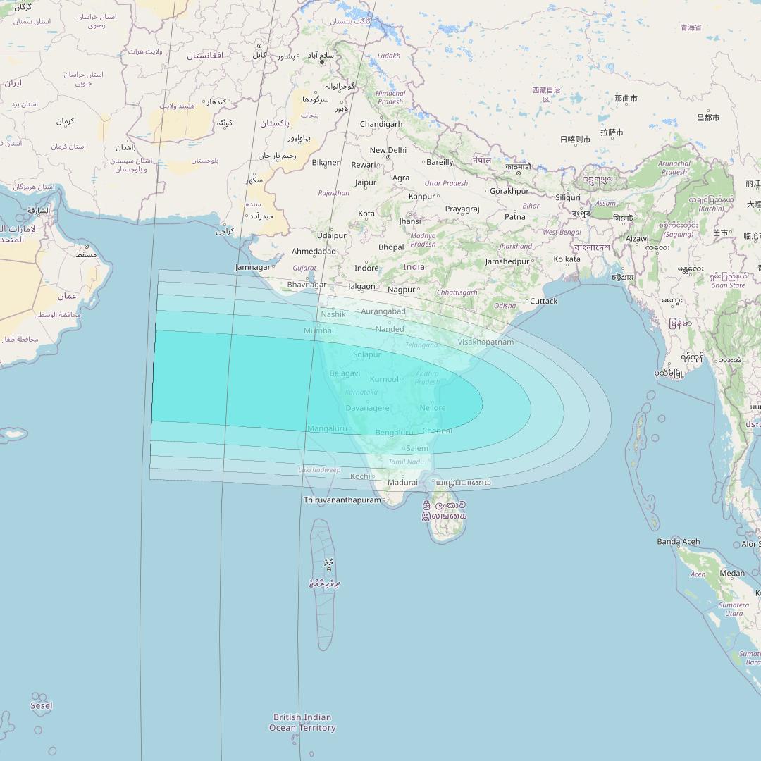 Inmarsat-4F1 at 143° E downlink L-band S006 User Spot beam coverage map