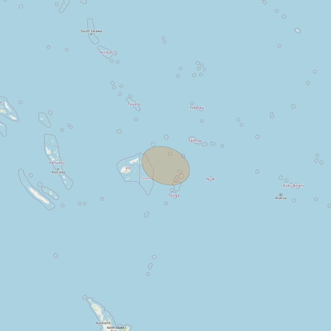 JCSat 1C at 150° E downlink Ka-band S43 (Rotuma/LHCP/B) User Spot beam coverage map