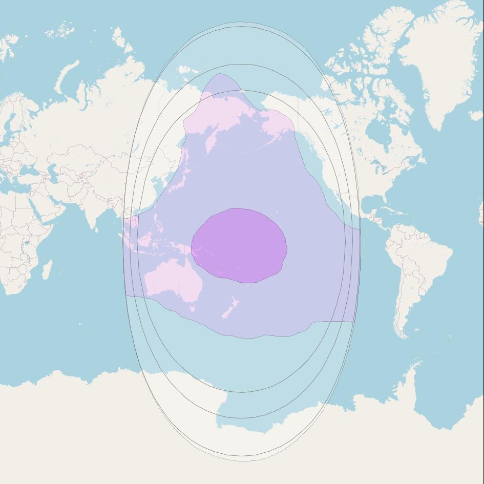 Intelsat 18 at 180° E downlink C-band Global (GCL) beam coverage map