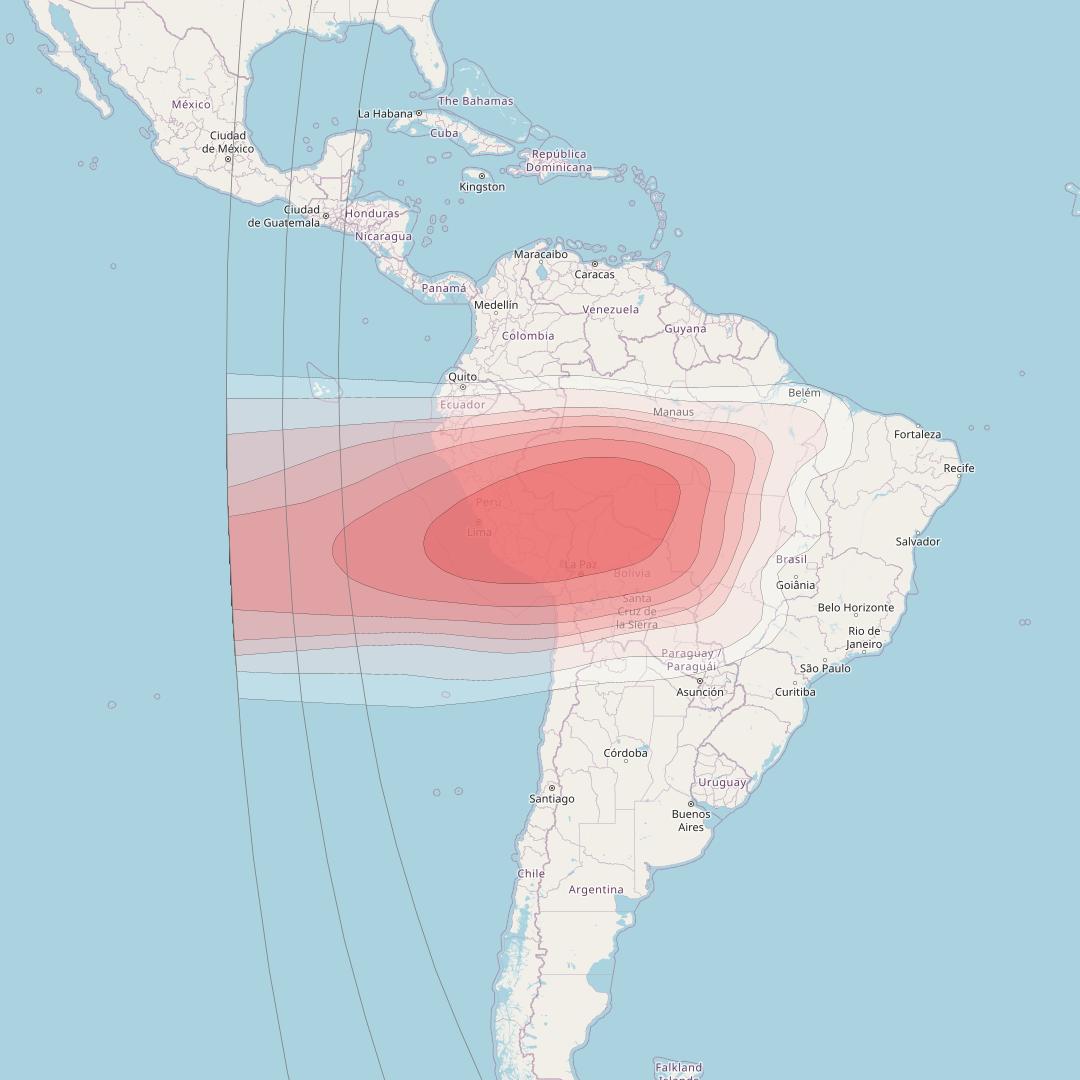 Intelsat 37e at 18° W downlink Ku-band Spot46 User beam coverage map