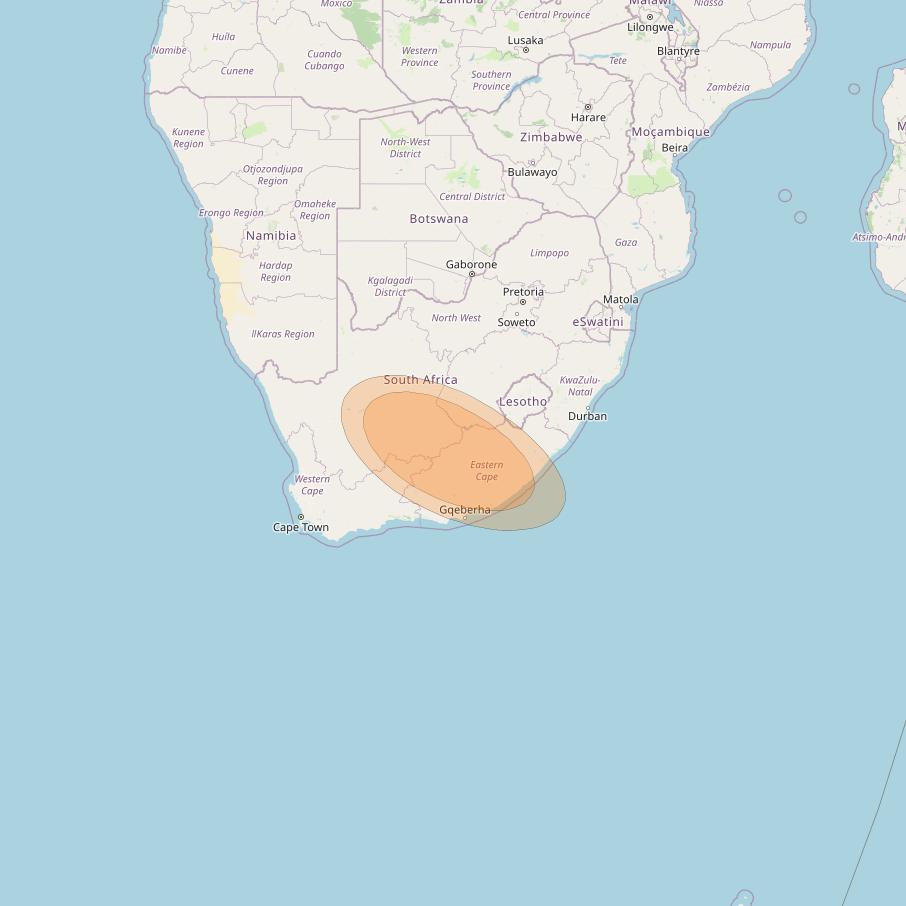 Al Yah 3 at 20° W downlink Ka-band Spot 29 User beam coverage map