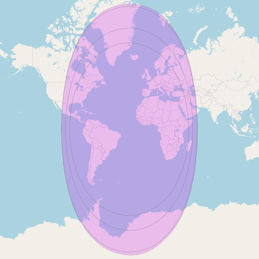 Intelsat 905 at 24° W downlink C-band Global Beam coverage map