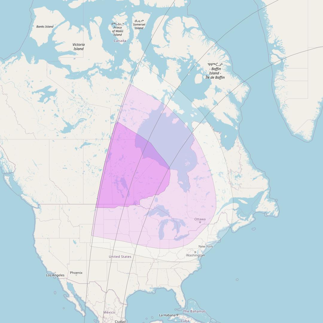 Intelsat 904 at 29° W downlink C-band North West Zone beam coverage map