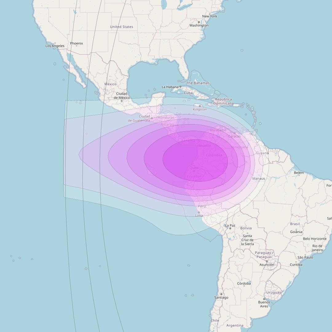 Intelsat 35e at 34° W downlink C-band C10 User Spot beam coverage map