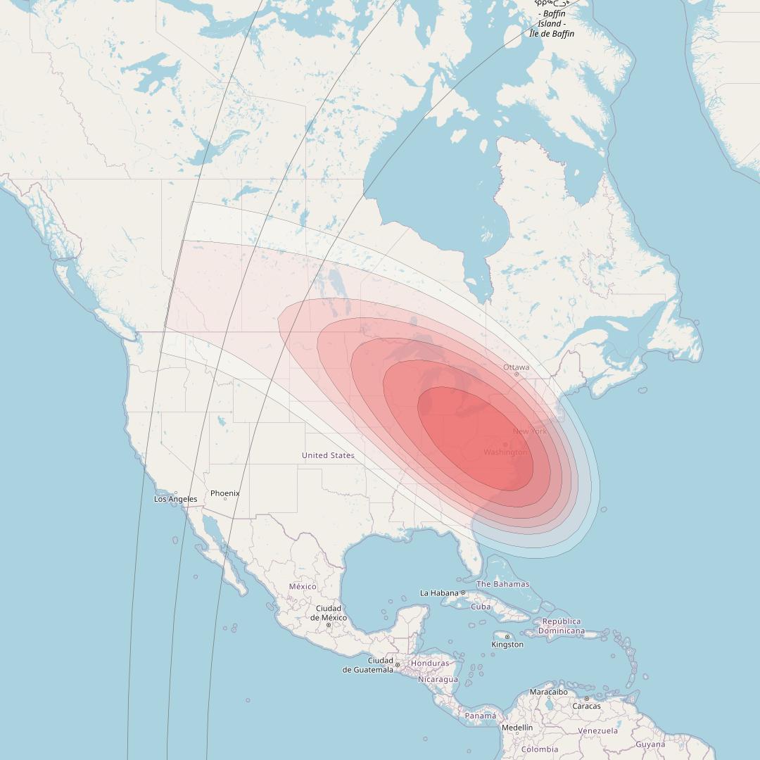 Intelsat 32e at 43° W downlink Ku-band U9HD User Spot beam coverage map