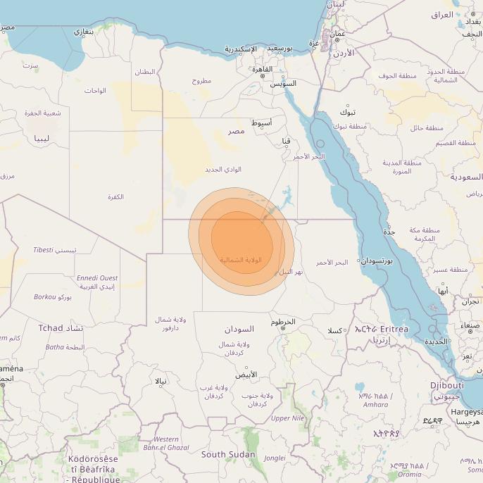 Al Yah 2 at 48° E downlink Ka-band Spot 29 User beam coverage map