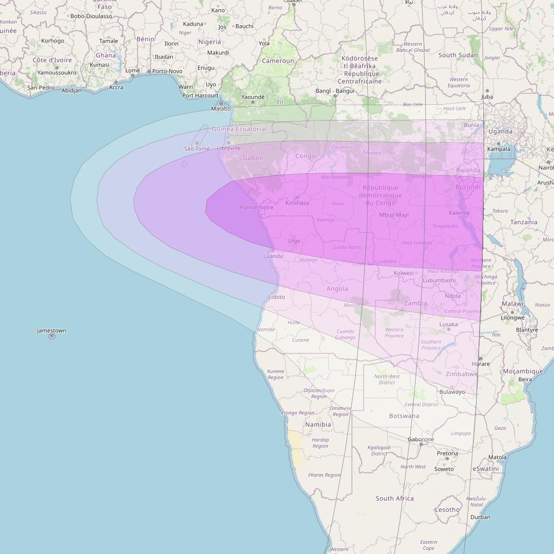 Intelsat 902 at 50° W downlink C-band South East Zone beam coverage map