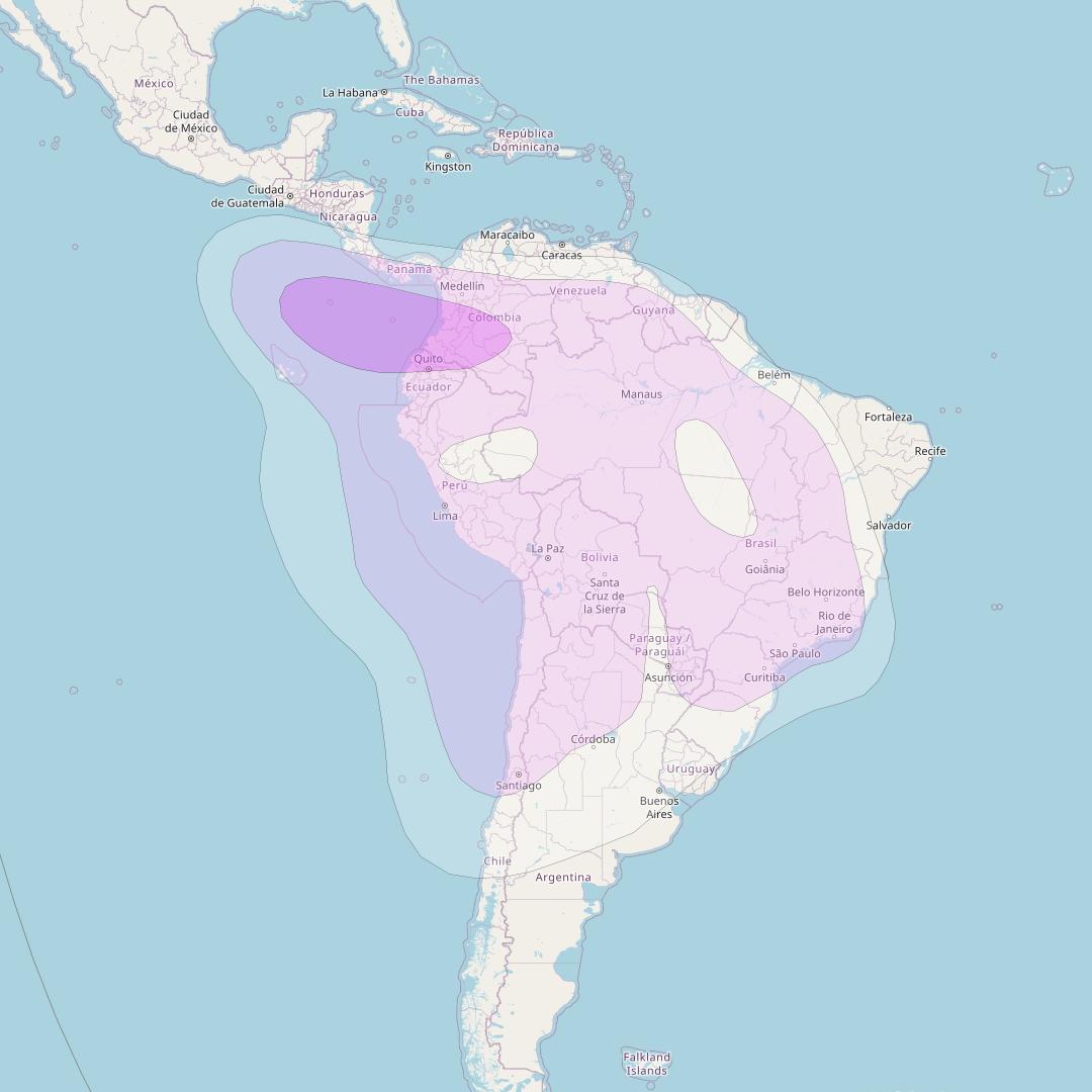Intelsat 902 at 50° W downlink C-band South West Zone beam coverage map