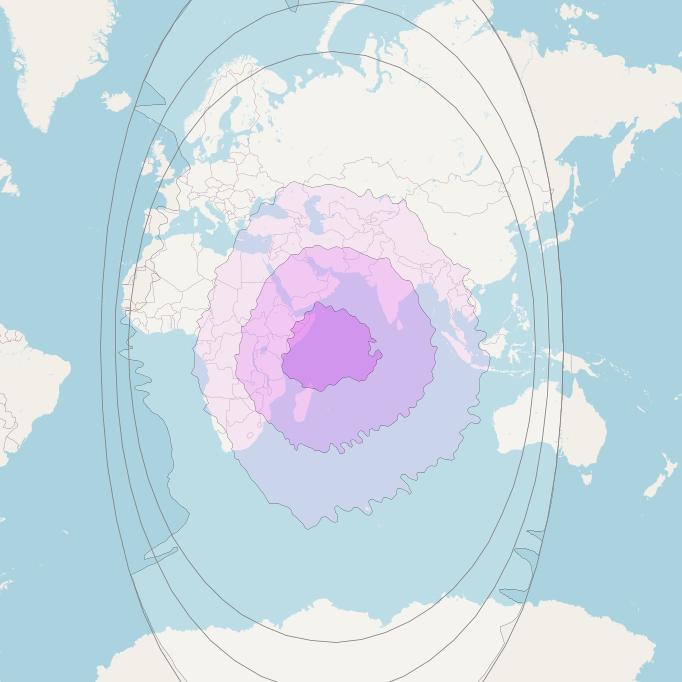NSS 12 at 57° E downlink C-band Global Beam coverage map
