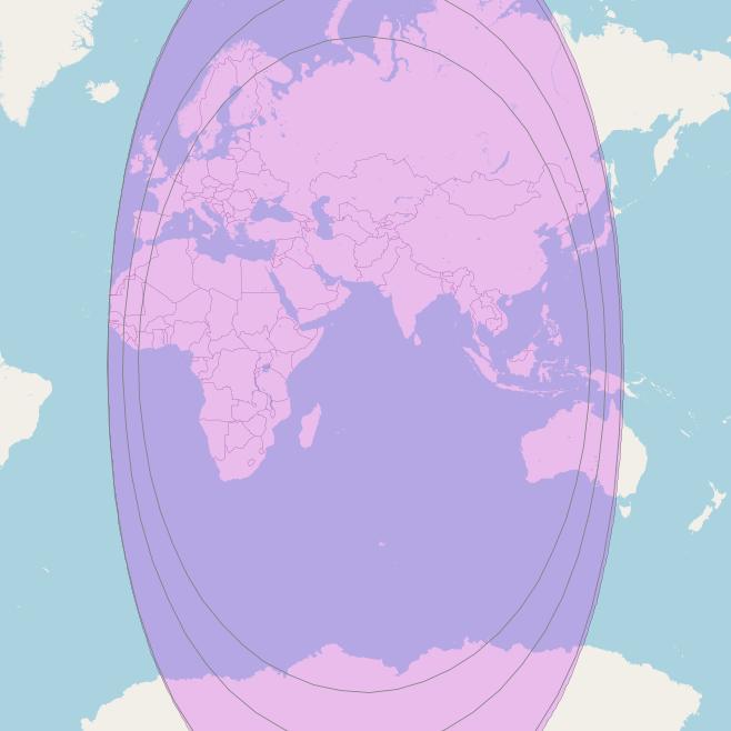 Intelsat 906 at 64° E downlink C-band Global Beam coverage map
