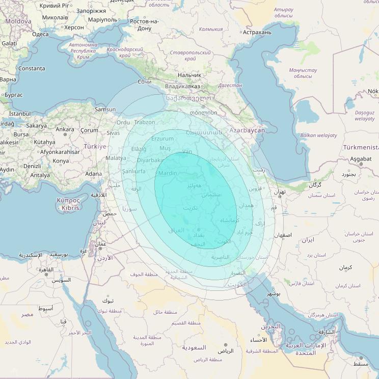 Inmarsat-4F2 at 64° E downlink L-band S065 User Spot beam coverage map