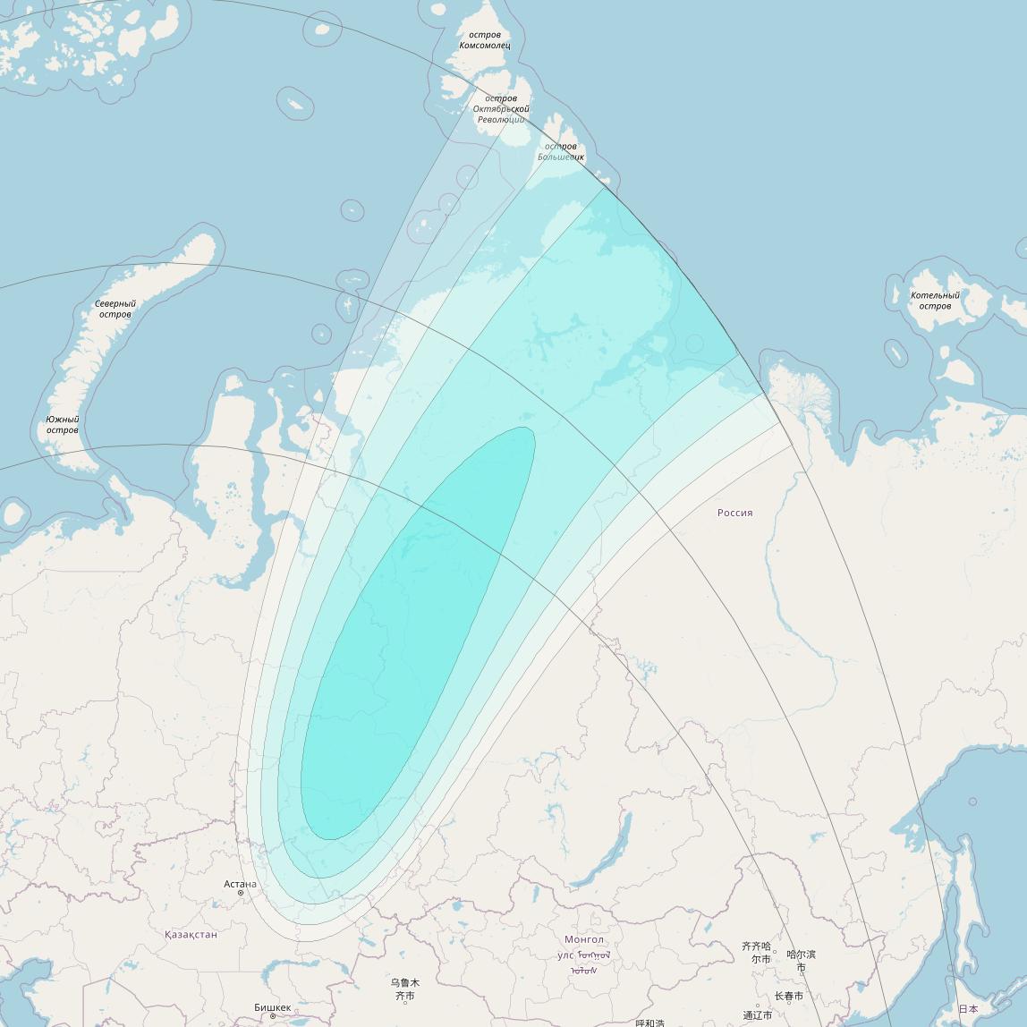 Inmarsat-4F2 at 64° E downlink L-band S125 User Spot beam coverage map