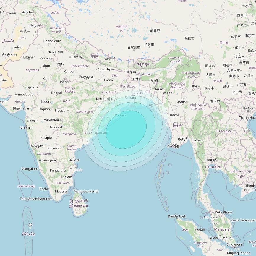 Inmarsat-4F2 at 64° E downlink L-band S149 User Spot beam coverage map