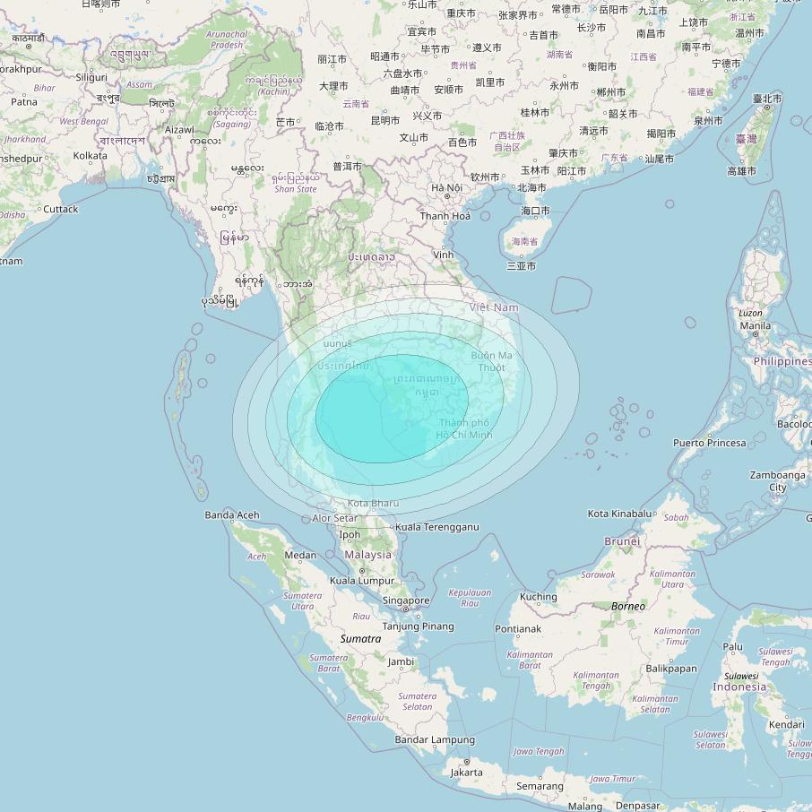 Inmarsat-4F2 at 64° E downlink L-band S174 User Spot beam coverage map