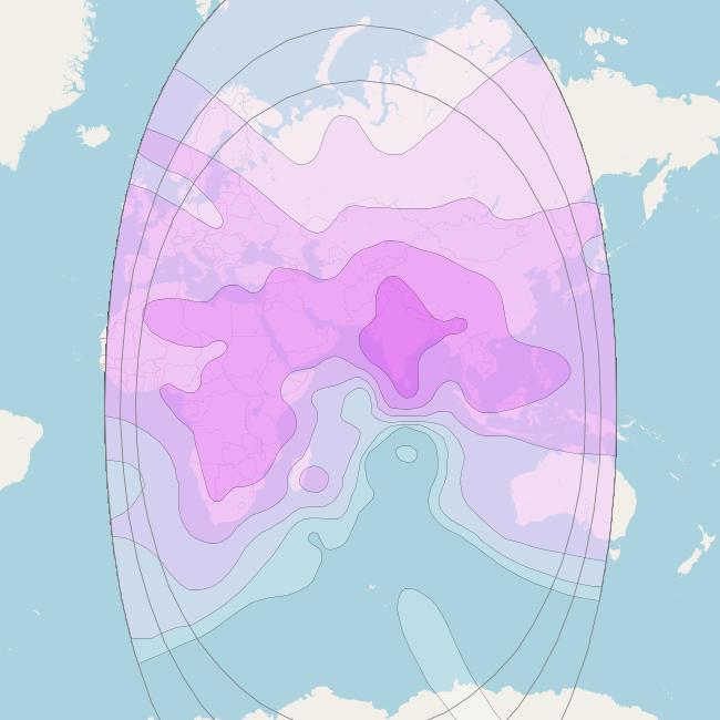 Intelsat 17 at 66° E downlink C-band Landmass beam coverage map