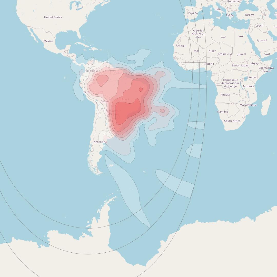 Star One C3 at 75° W downlink Ku-band Brazil Vertical beam coverage map