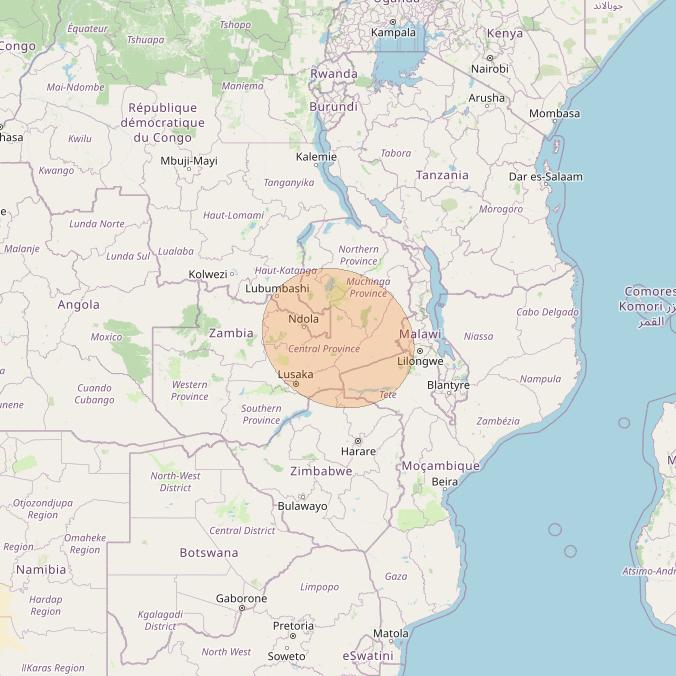 Eutelsat Konnect at 7° E downlink Ka-band AF50 User Spot beam coverage map