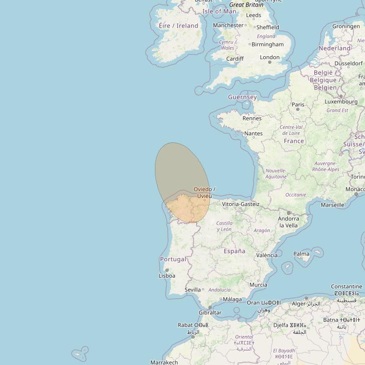 Eutelsat Konnect at 7° E downlink Ka-band EU10 User Spot beam coverage map