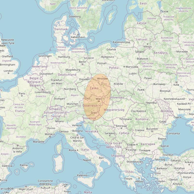 Eutelsat Konnect at 7° E downlink Ka-band EU19 User Spot beam coverage map