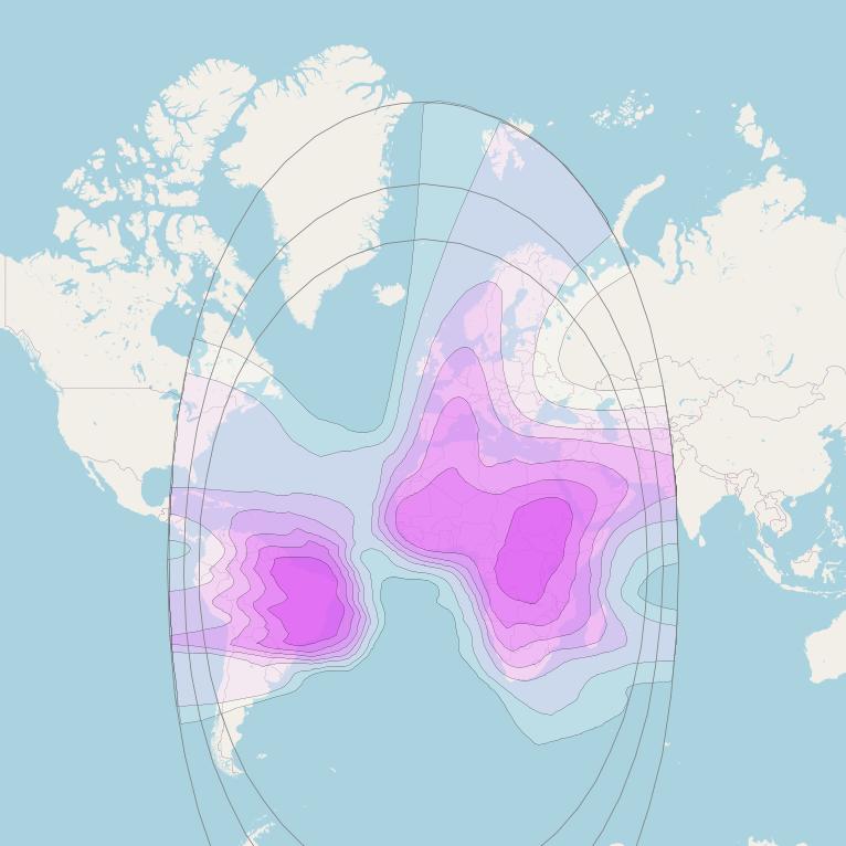 Eutelsat 8 West B at 8° W downlink C-band Global beam coverage map