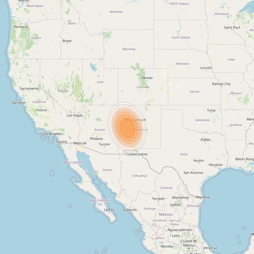 Echostar 19 at 97° W downlink Ka-band U074 User Spot beam coverage map