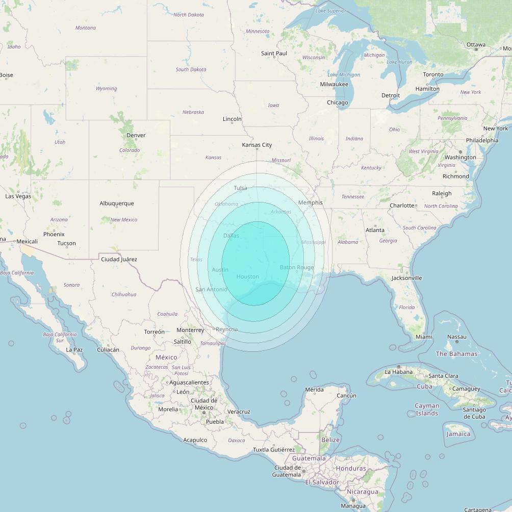 Inmarsat-4F3 at 98° W downlink L-band S108 User Spot beam coverage map