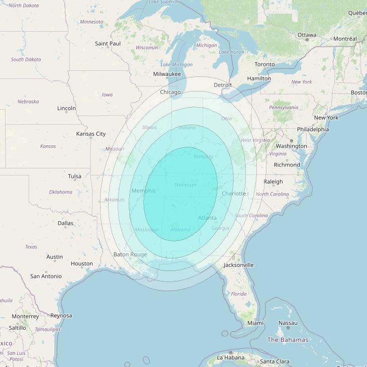 Inmarsat-4F3 at 98° W downlink L-band S123 User Spot beam coverage map